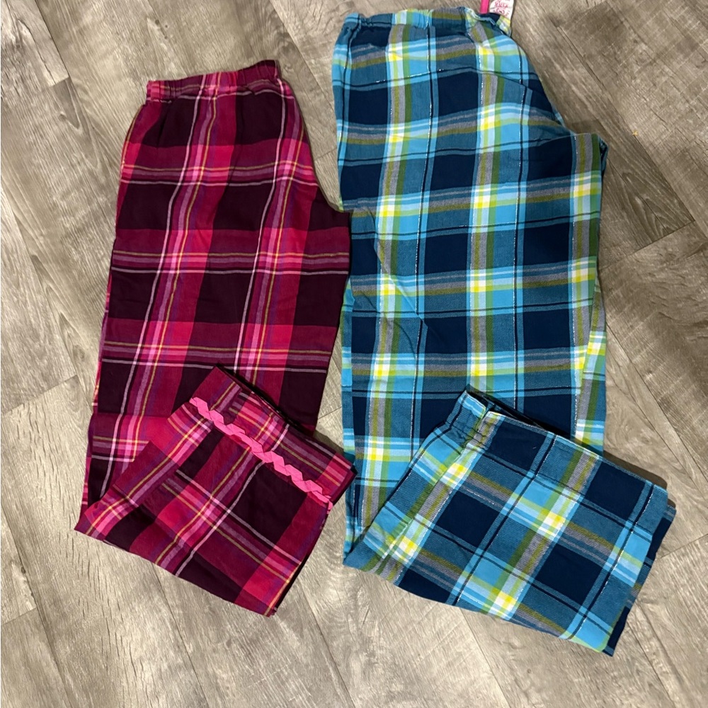 PINK Victoria's Secret Plaid Pajama Set - Pink and Blue